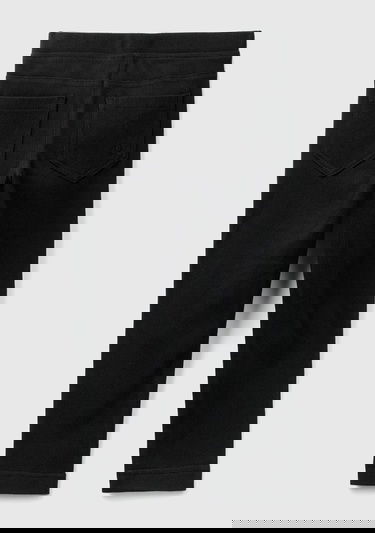 Kız Çocuk Siyah Arka Cebi Logo İşlemeli Beli Lastikli Dar Kesim Pantolon