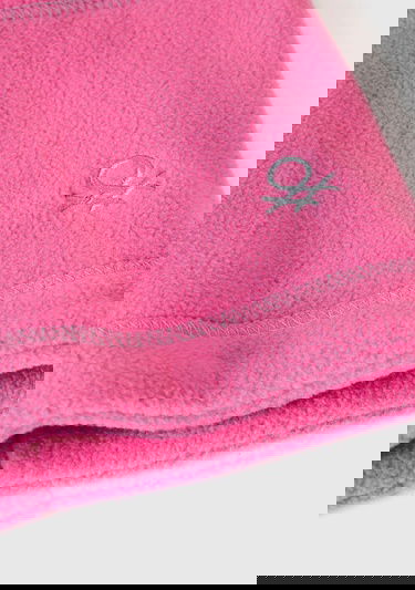  Erkek Çocuk Pembe Logo İşlemeli Polar Boyunluk