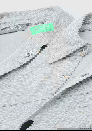  Erkek Çocuk Gri Melanj 3 Boyutlu Çok Renkli Baskılı Uzun Kollu Gömlek