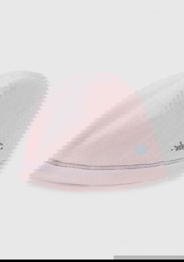  Erkek Çocuk Toz Pembe Logo İşlemeli Yuvarlak Polar Bere