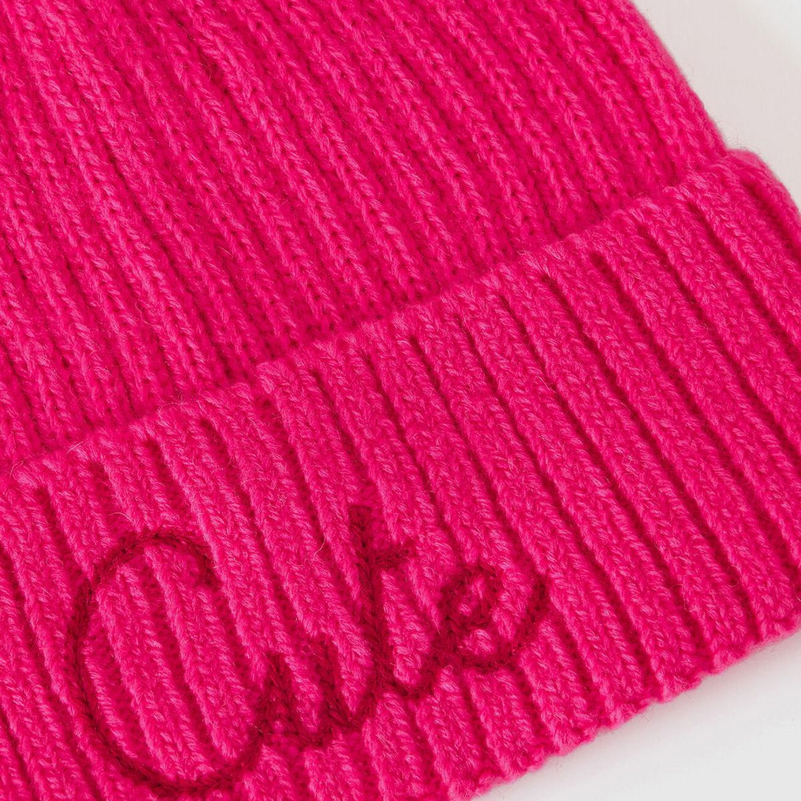 Erkek Çocuk Neon Pembe Yün Karışımlı Slogan Yazılı Bere