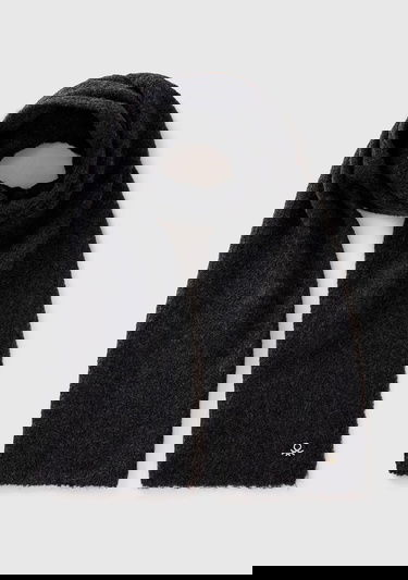 Kız Çocuk Siyah Metal Logolu Melanj Görünümlü Atkı