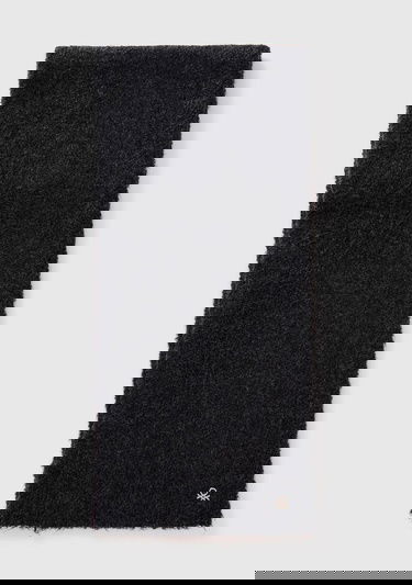  Kız Çocuk Siyah Metal Logolu Melanj Görünümlü Atkı