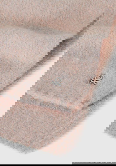  Kız Çocuk Toz Pembe Metal Logolu Melanj Görünümlü Atkı