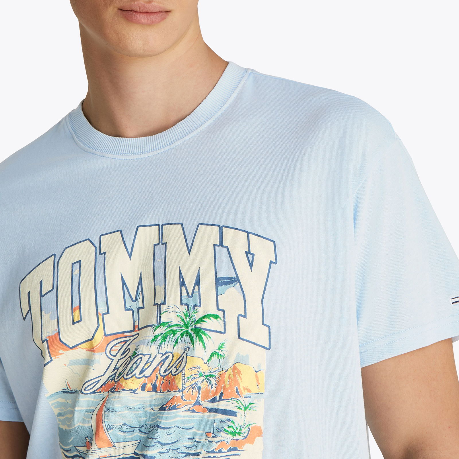 Tommy Jeans Rlx Arch Sailing Ext Erkek Mavi T-Shirt