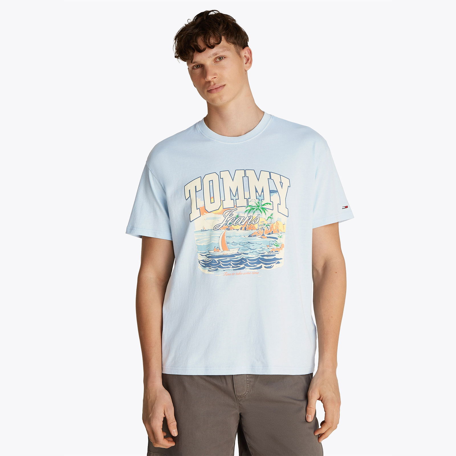 Tommy Jeans Rlx Arch Sailing Ext Erkek Mavi T-Shirt