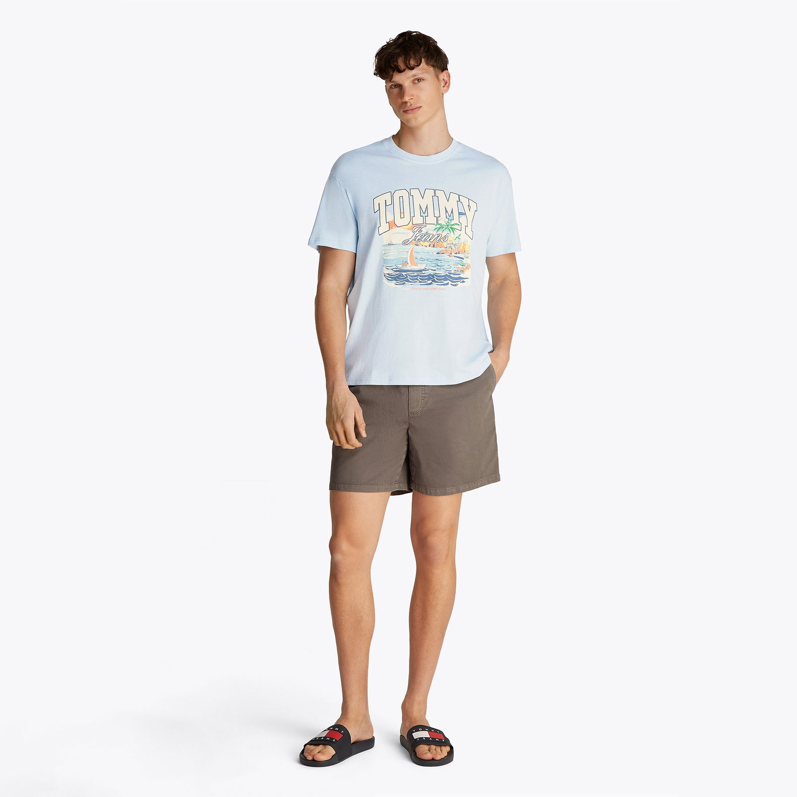Tommy Jeans Rlx Arch Sailing Ext Erkek Mavi T-Shirt