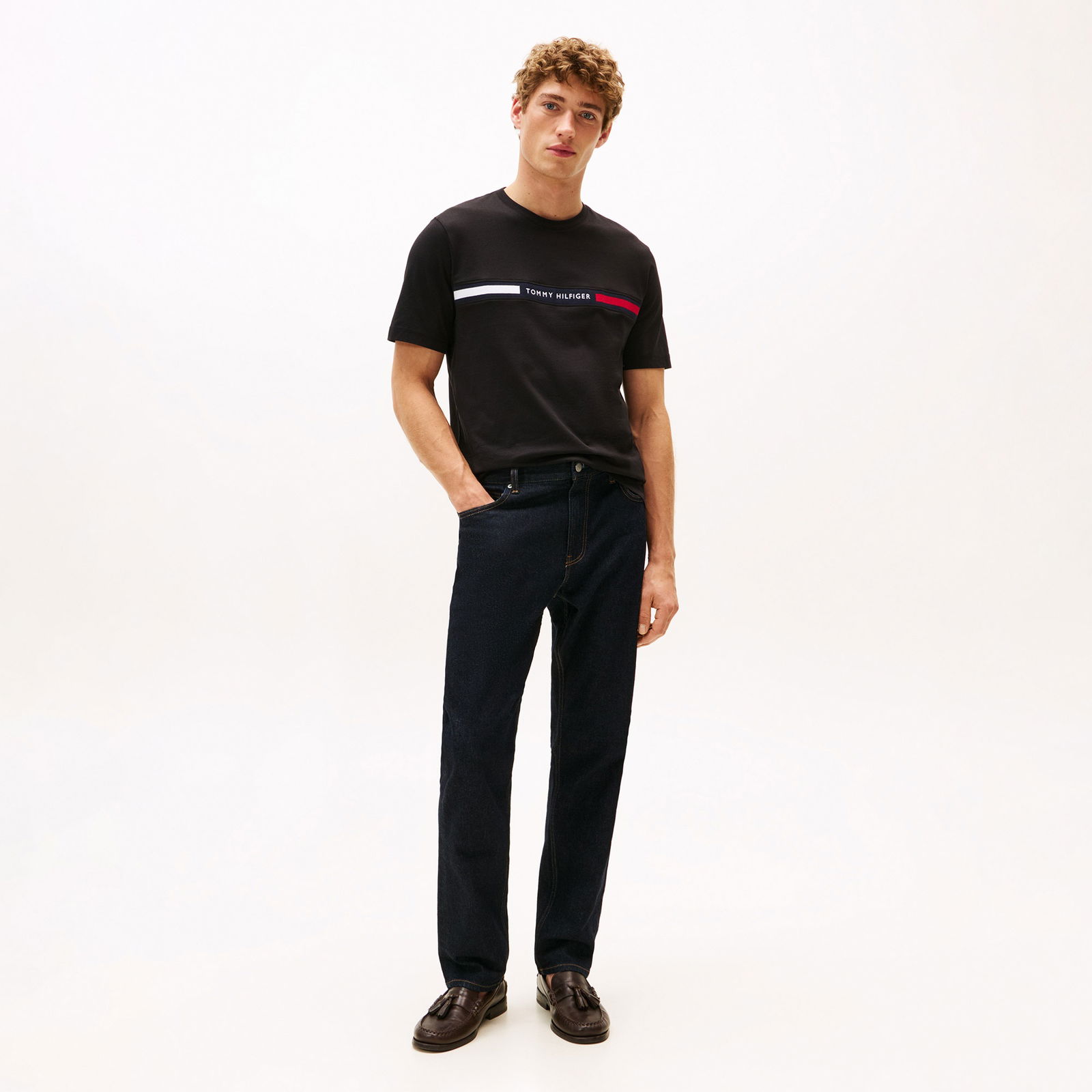 Tommy Hilfiger Chest Insert Erkek Siyah T-Shirt