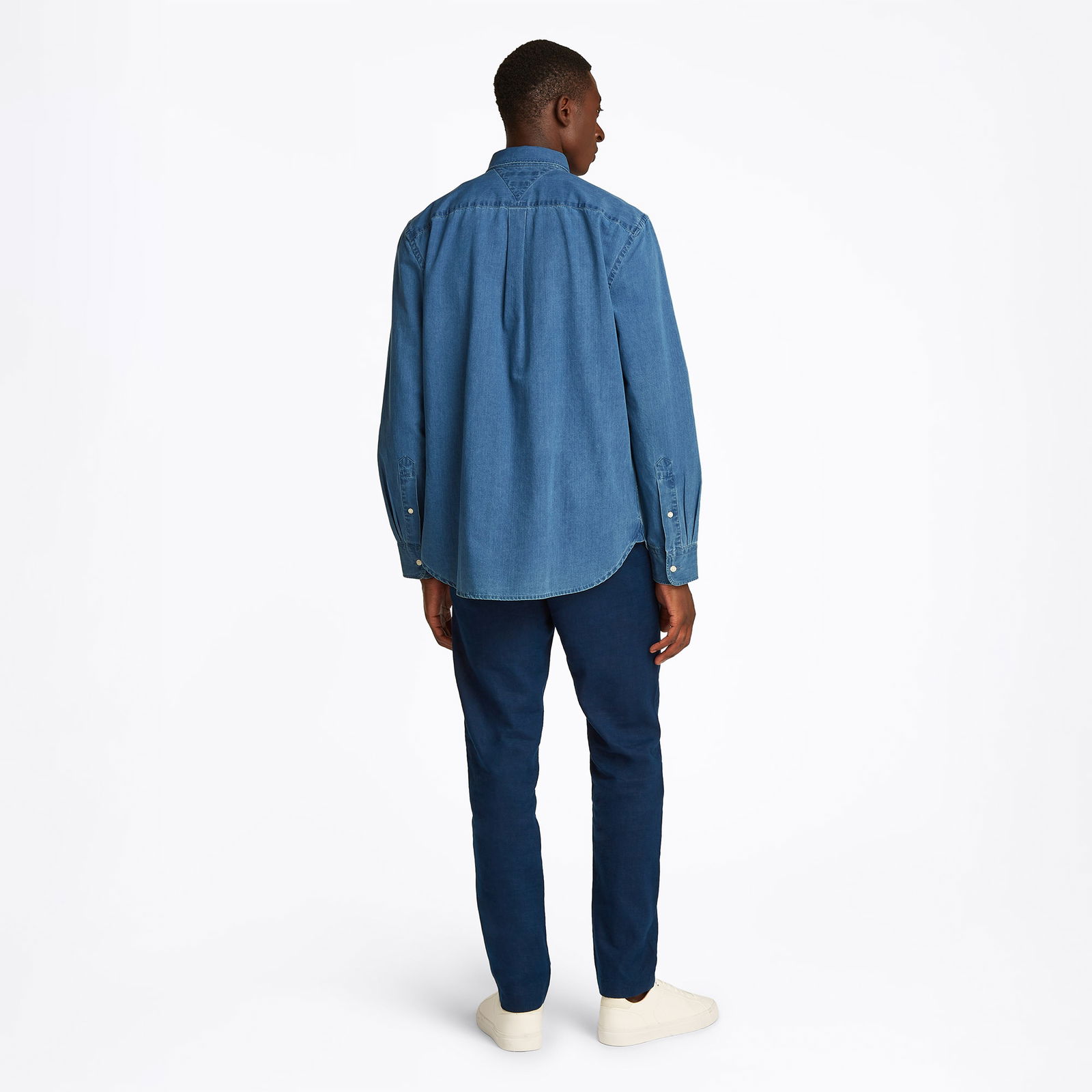 Tommy Hilfiger Chambray Rf Erkek Mavi Gömlek