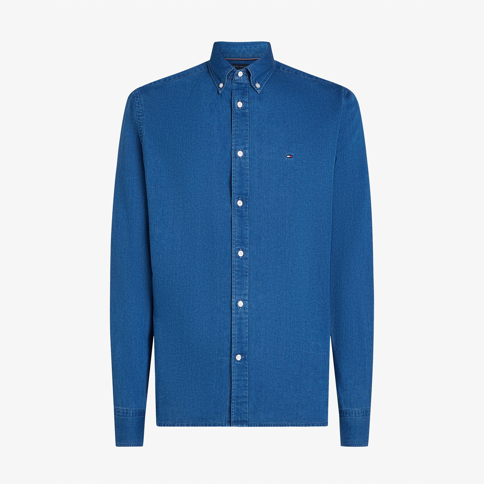 Tommy Hilfiger Chambray Rf Erkek Mavi Gömlek