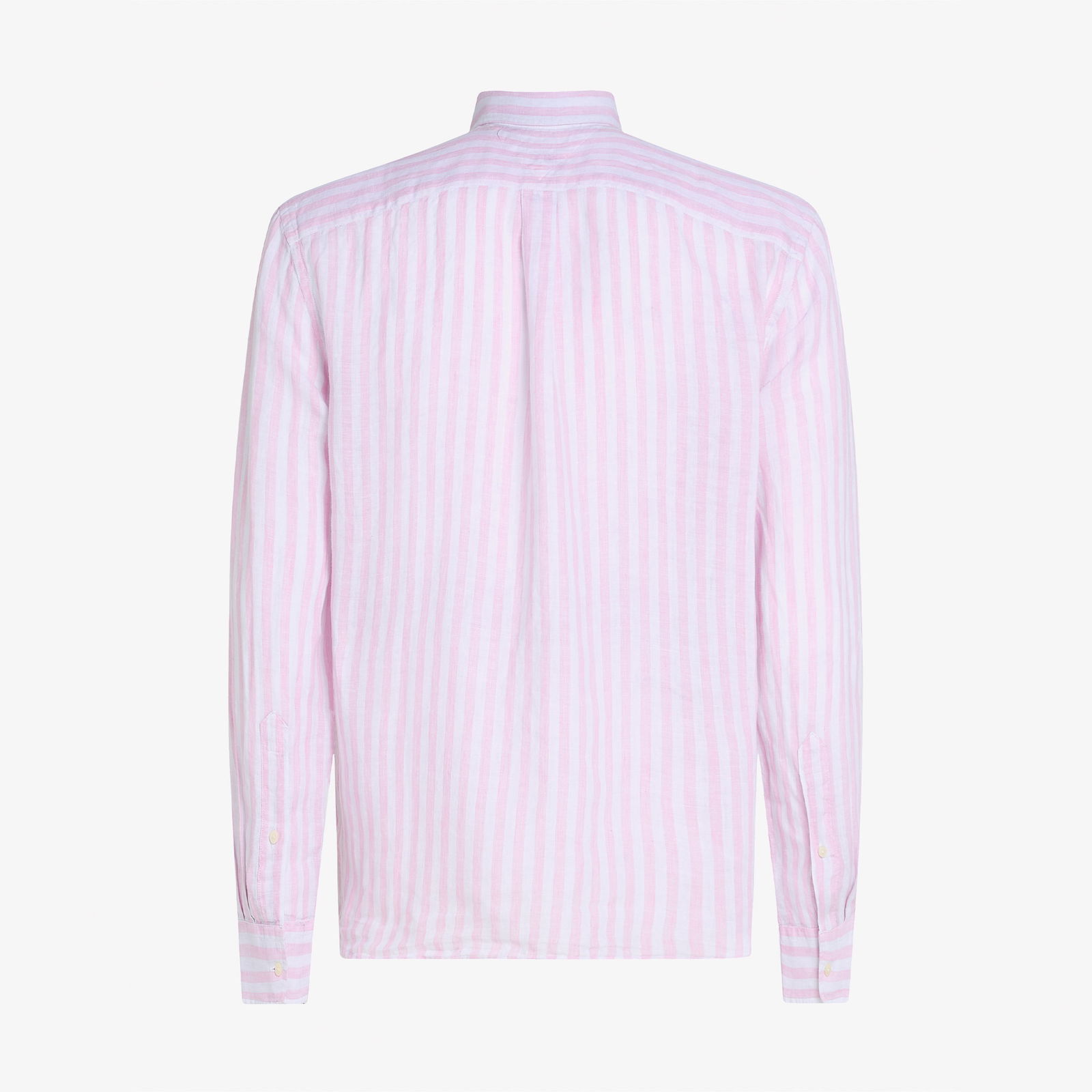 Tommy Hilfiger Linen Essential Stripe Rf Erkek Pembe Gömlek