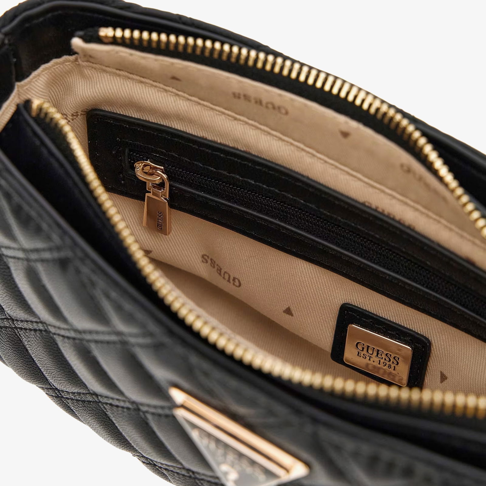 Guess Spark Micro Mini Giully Zip Kadın Siyah El Çantası
