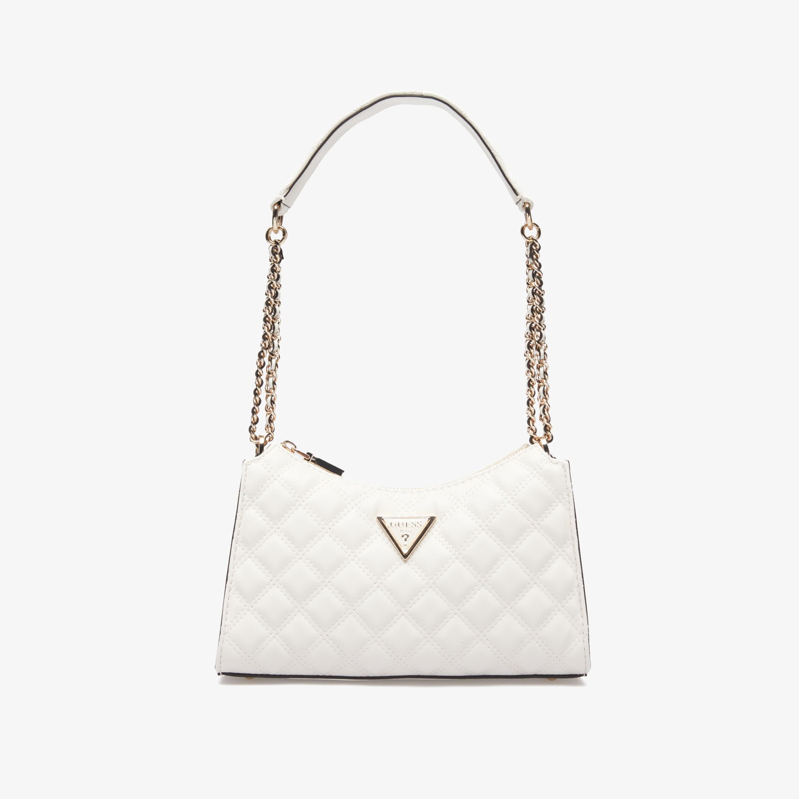 Guess Spark Micro Mini Giully Zip Kadın Beyaz El Çantası