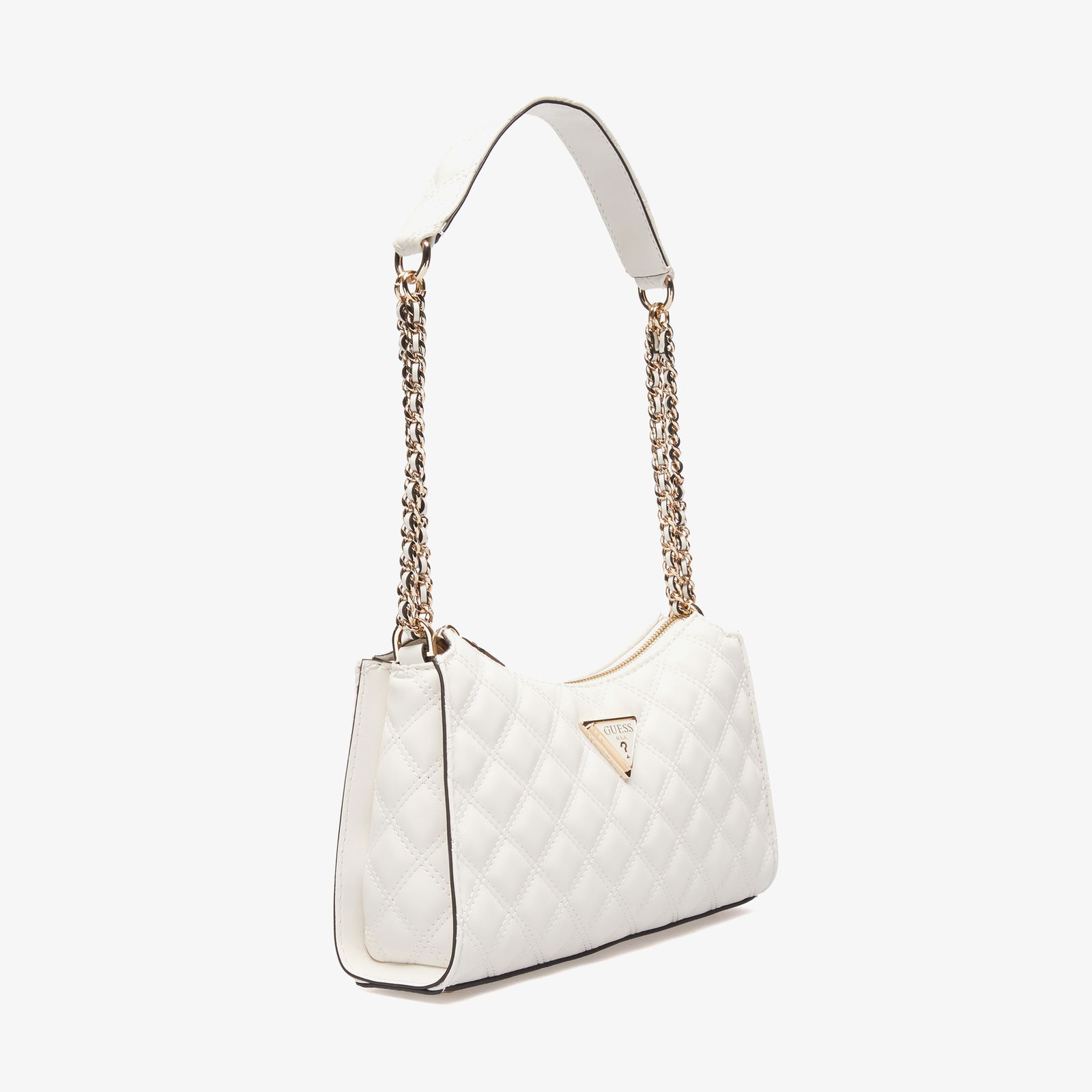 Guess Spark Micro Mini Giully Zip Kadın Beyaz El Çantası
