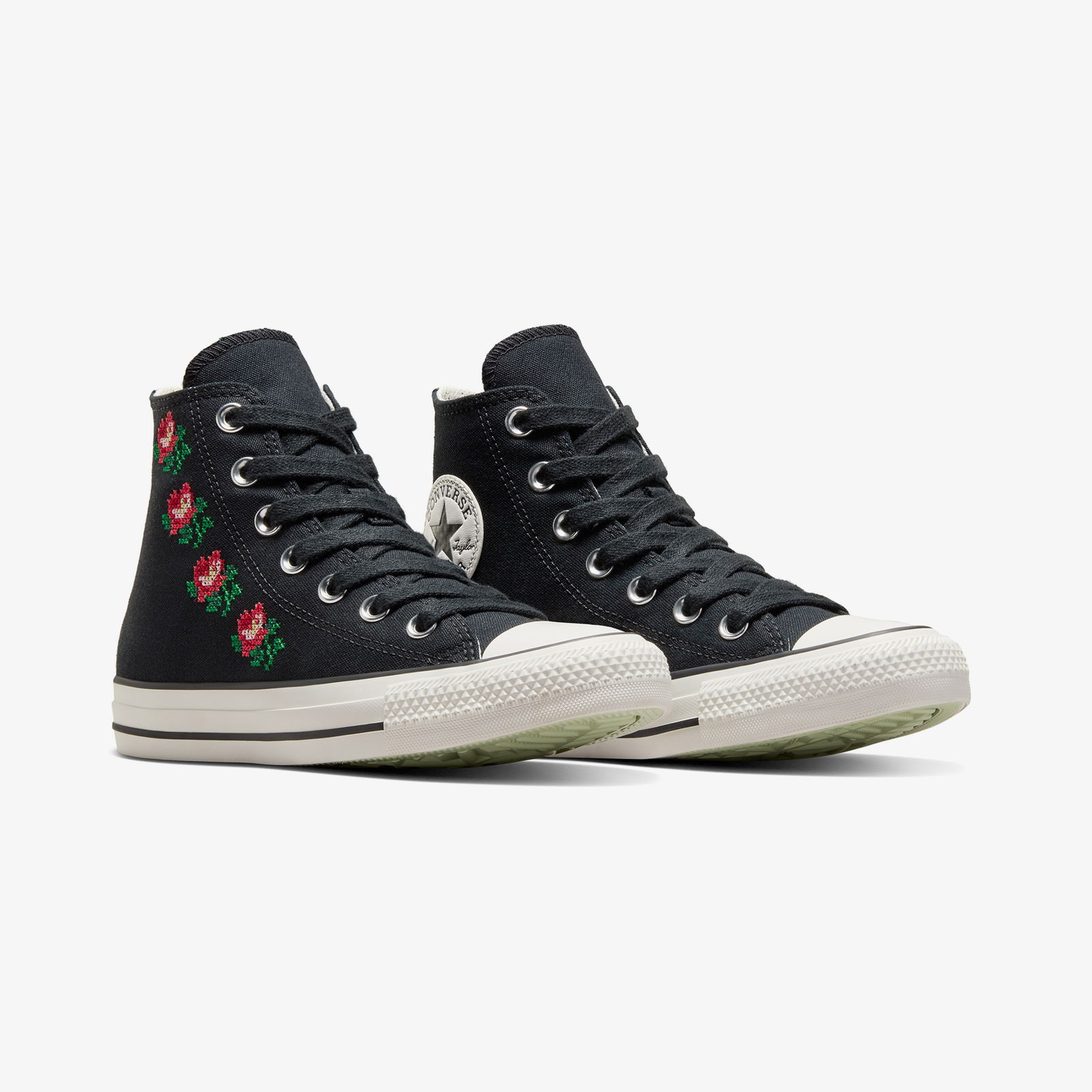 Converse Chuck Taylor All Star Rose Cross Stitch Kadın Siyah Sneaker