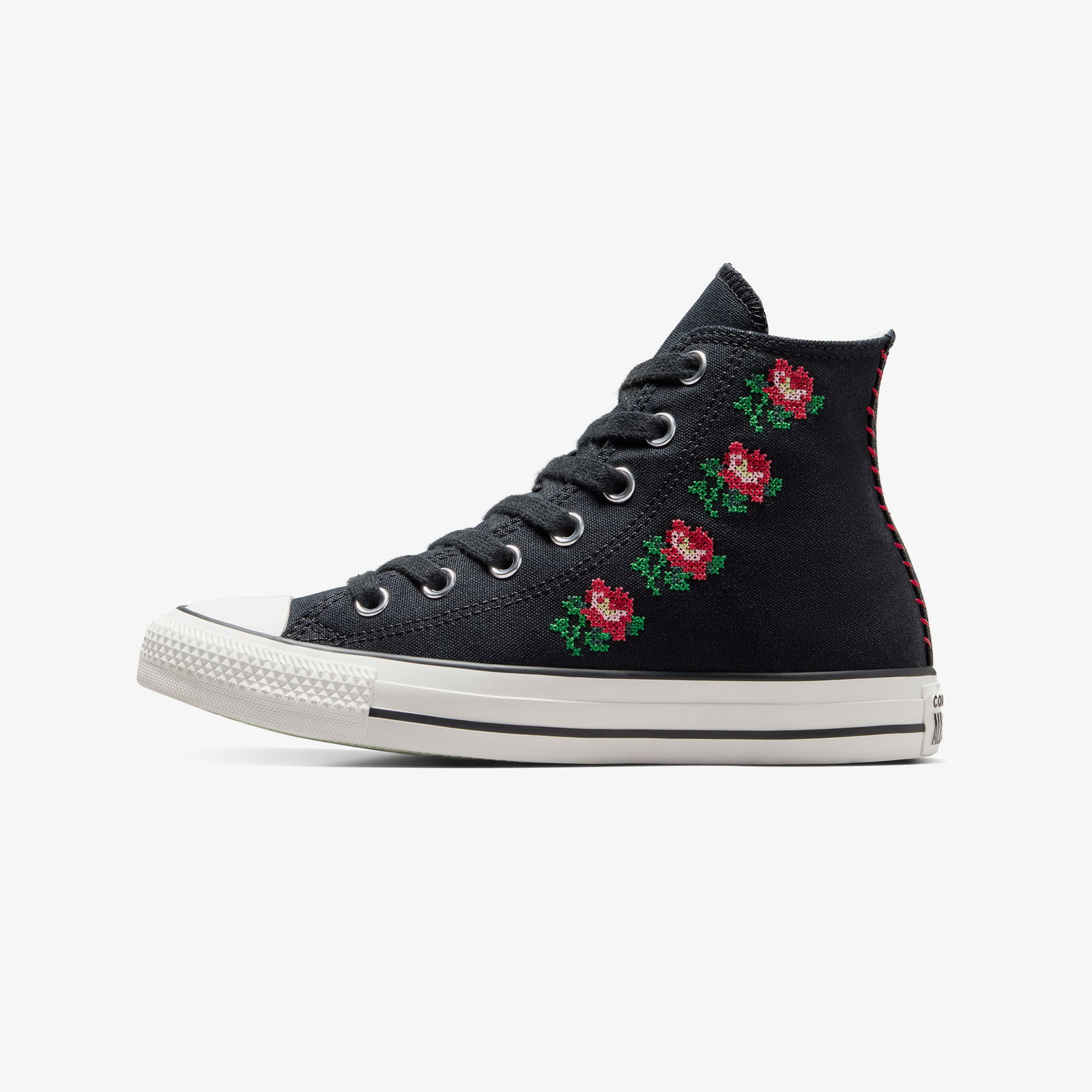 Converse Chuck Taylor All Star Rose Cross Stitch Kadın Siyah Sneaker