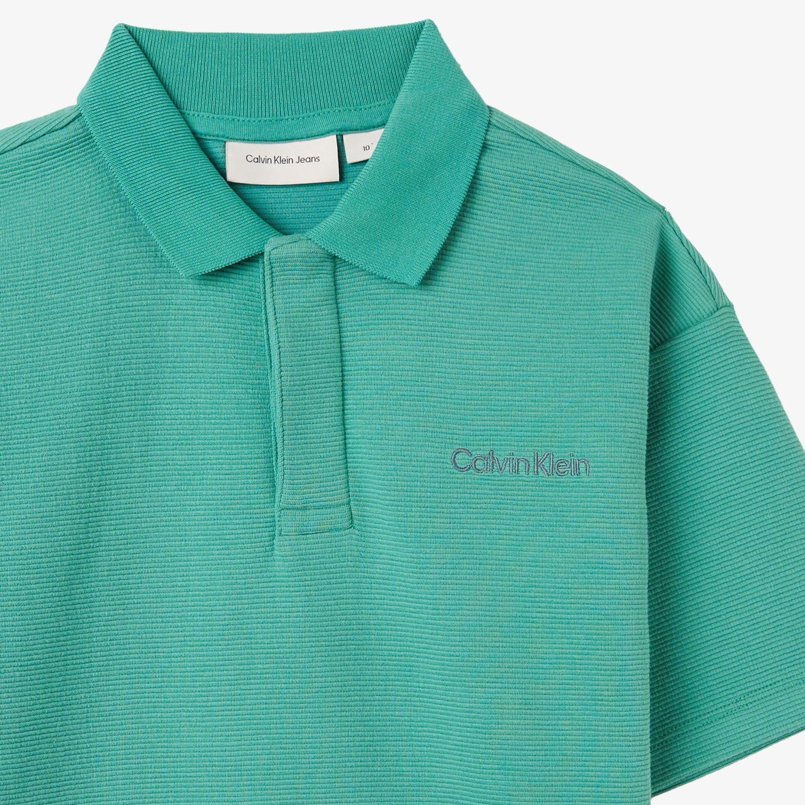 Calvin Klein Ottoman Boxy Çocuk Yeşil Polo