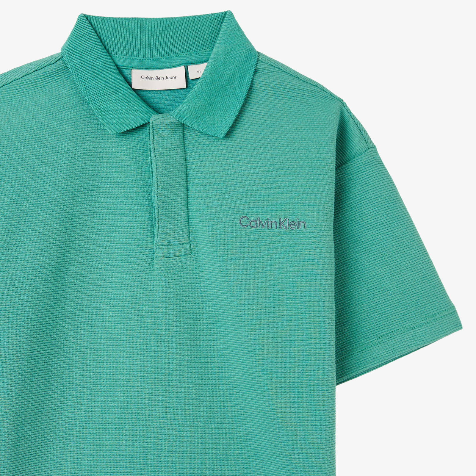 Calvin Klein Ottoman Boxy Çocuk Yeşil Polo