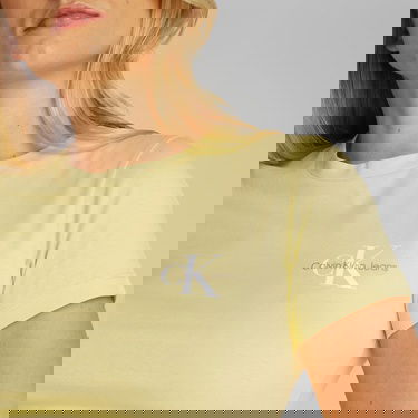  Calvin Klein 2-Pa Monologo Slim Kadın Yeşil T-Shirt
