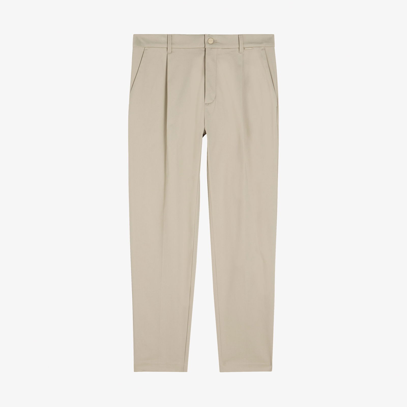 Calvin Klein San Stretch Tapered Pleat Erkek Gri Pantolon