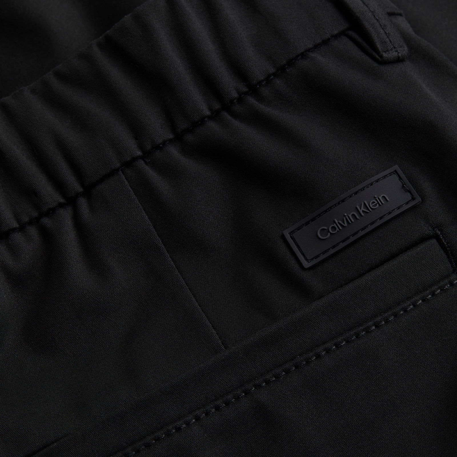 Calvin Klein San Stretch Tapered Pleat Erkek Siyah Pantolon