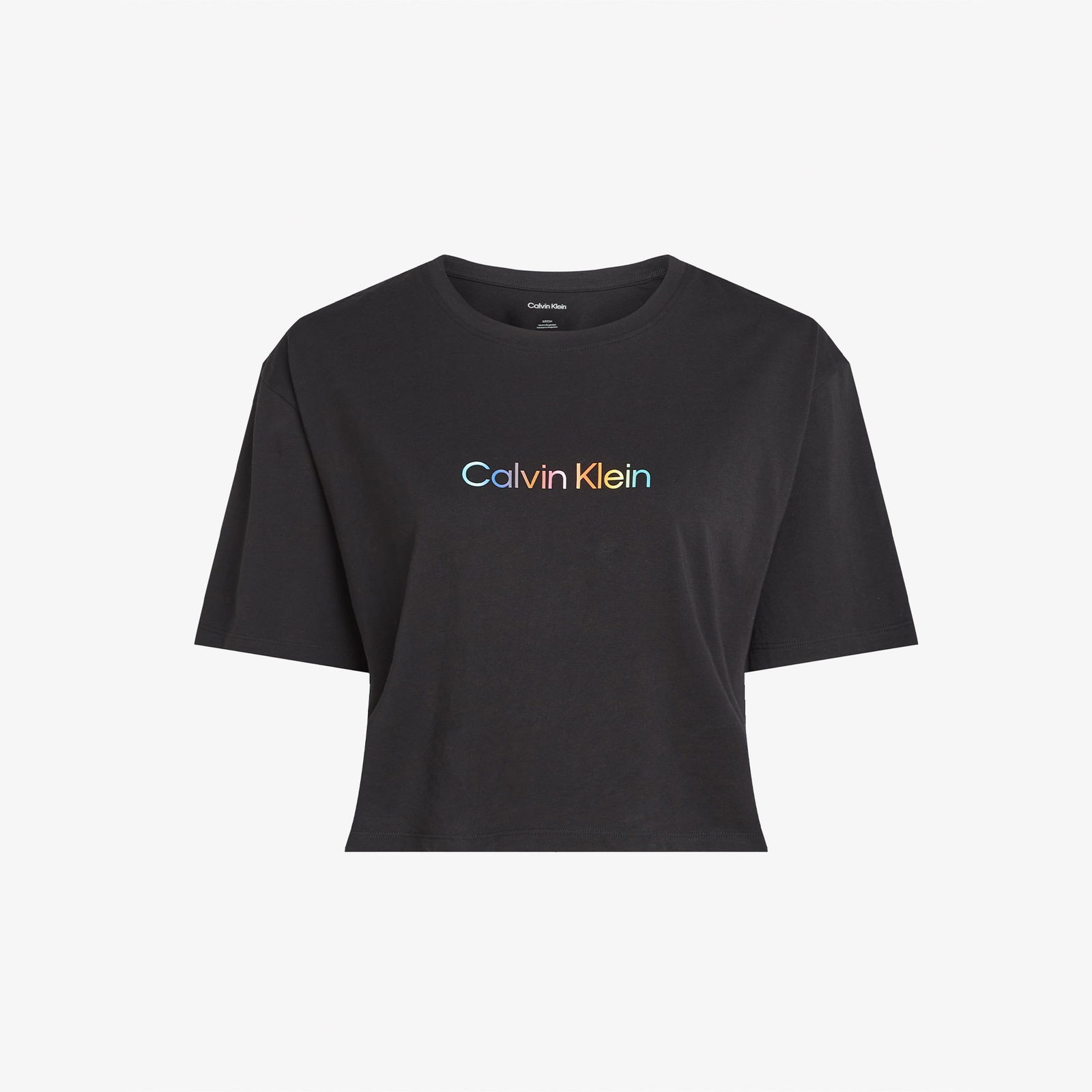 Calvin Klein Cotton Boxy Crop Pride Kadın Siyah T-Shirt