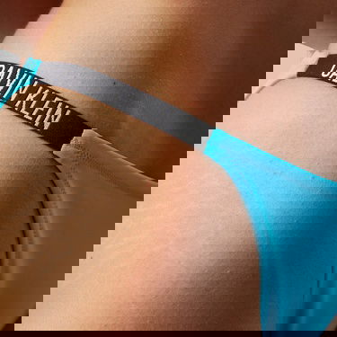  Calvin Klein Cheeky String Kadın Mavi Bikini