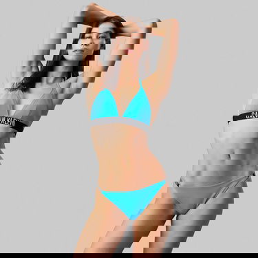  Calvin Klein Cheeky String Kadın Mavi Bikini