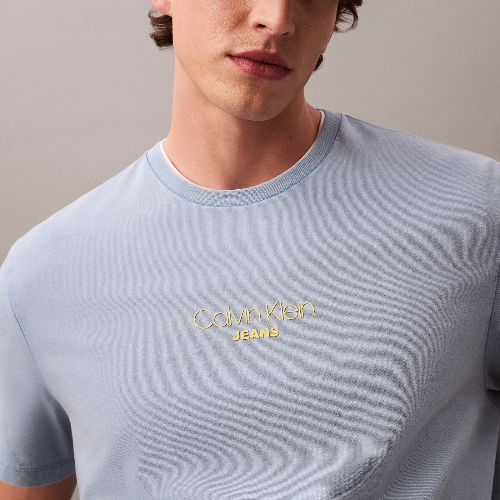 Calvin Klein Acid Wash 20S Cn Erkek Mavi T-Shirt