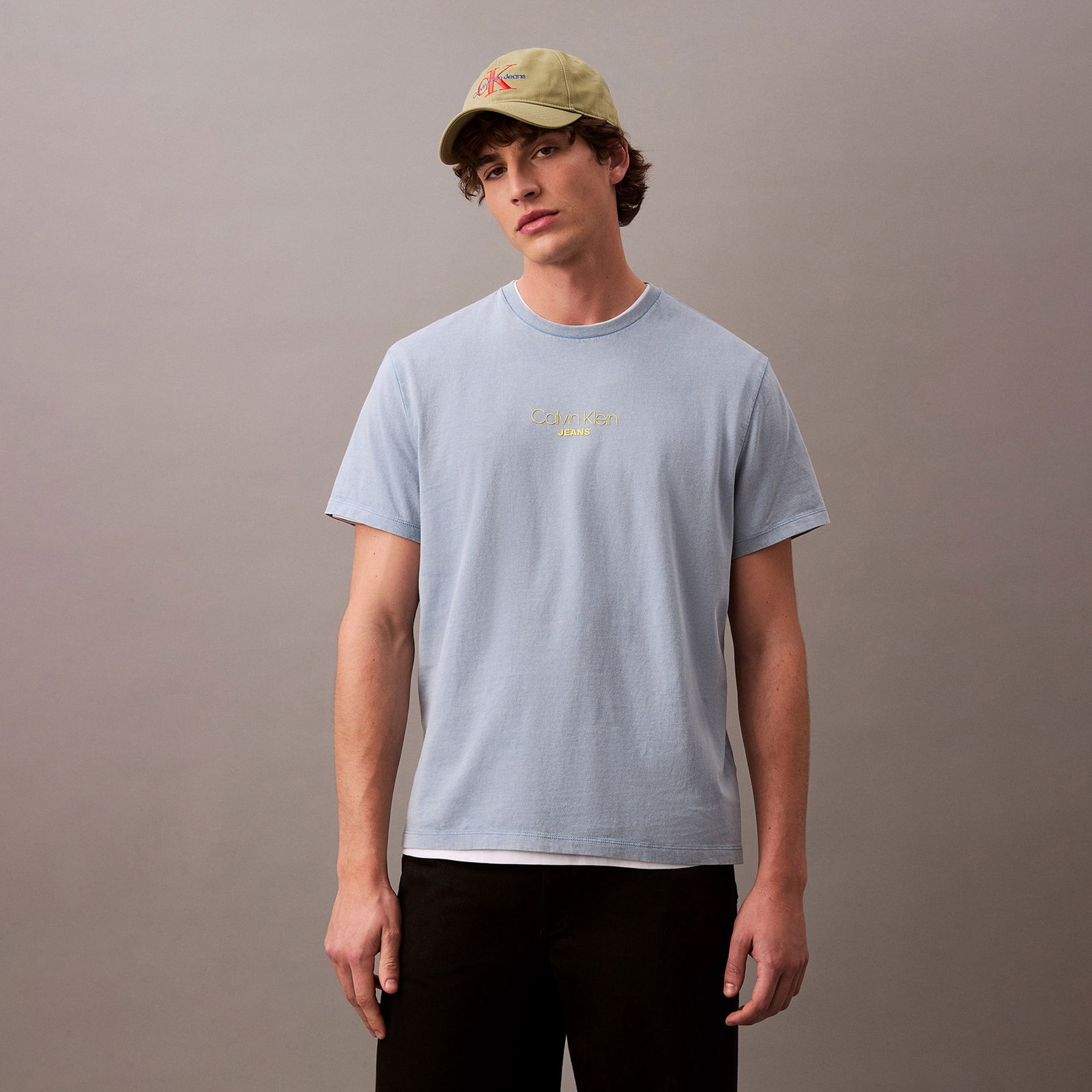 Calvin Klein Acid Wash 20S Cn Erkek Mavi T-Shirt