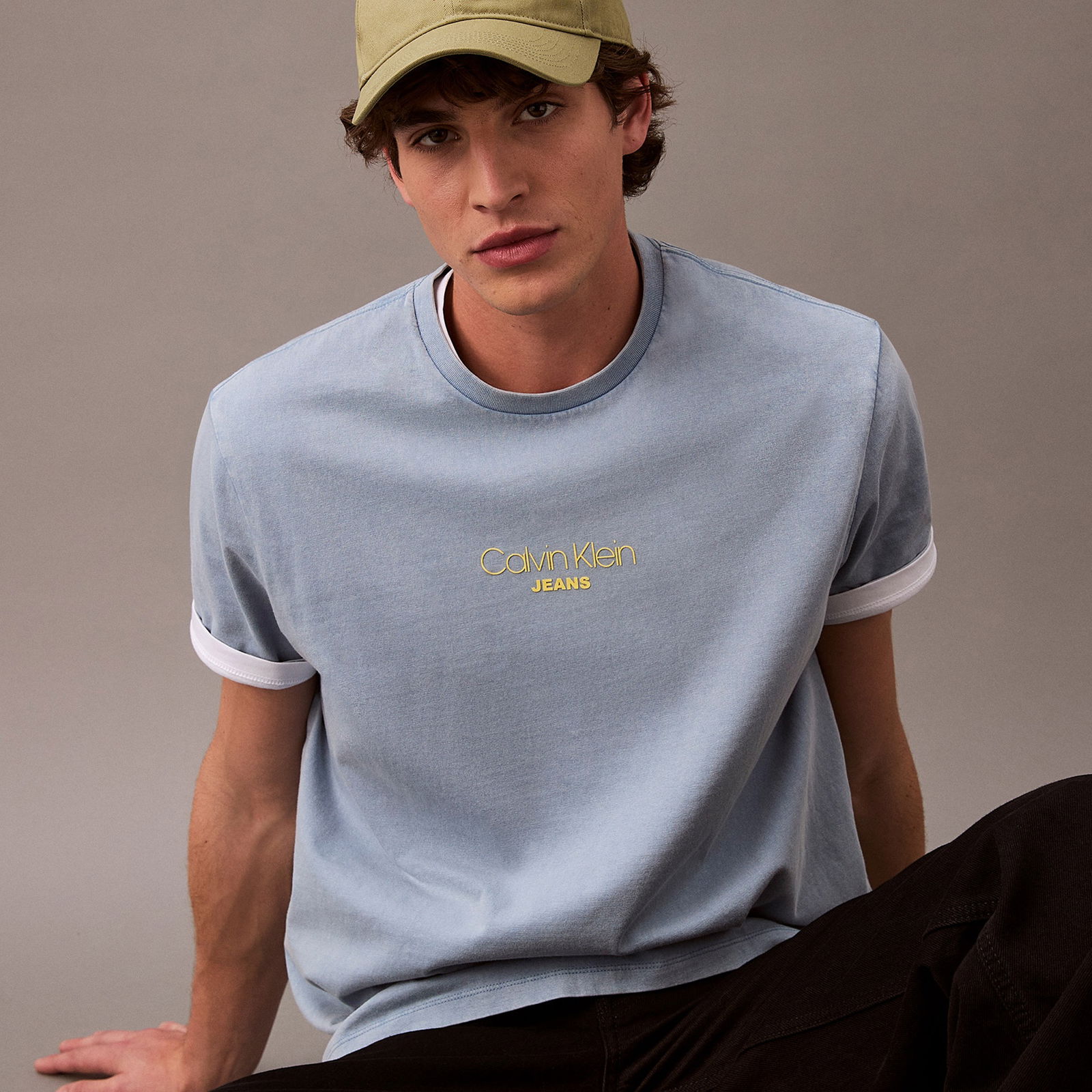 Calvin Klein Acid Wash 20S Cn Erkek Mavi T-Shirt