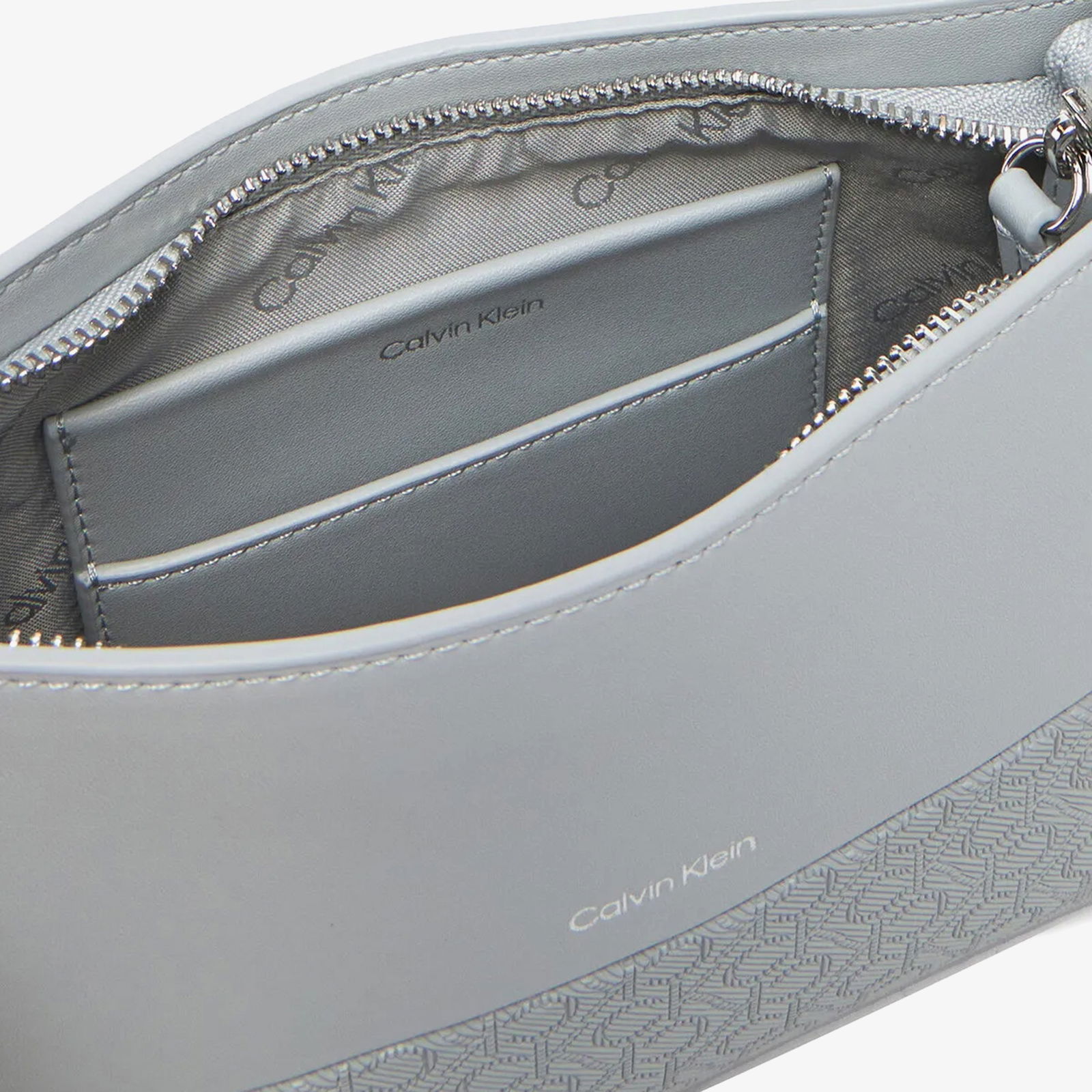 Calvin Klein Mixmedia Convertible Mono Kadın Gri El Çantası
