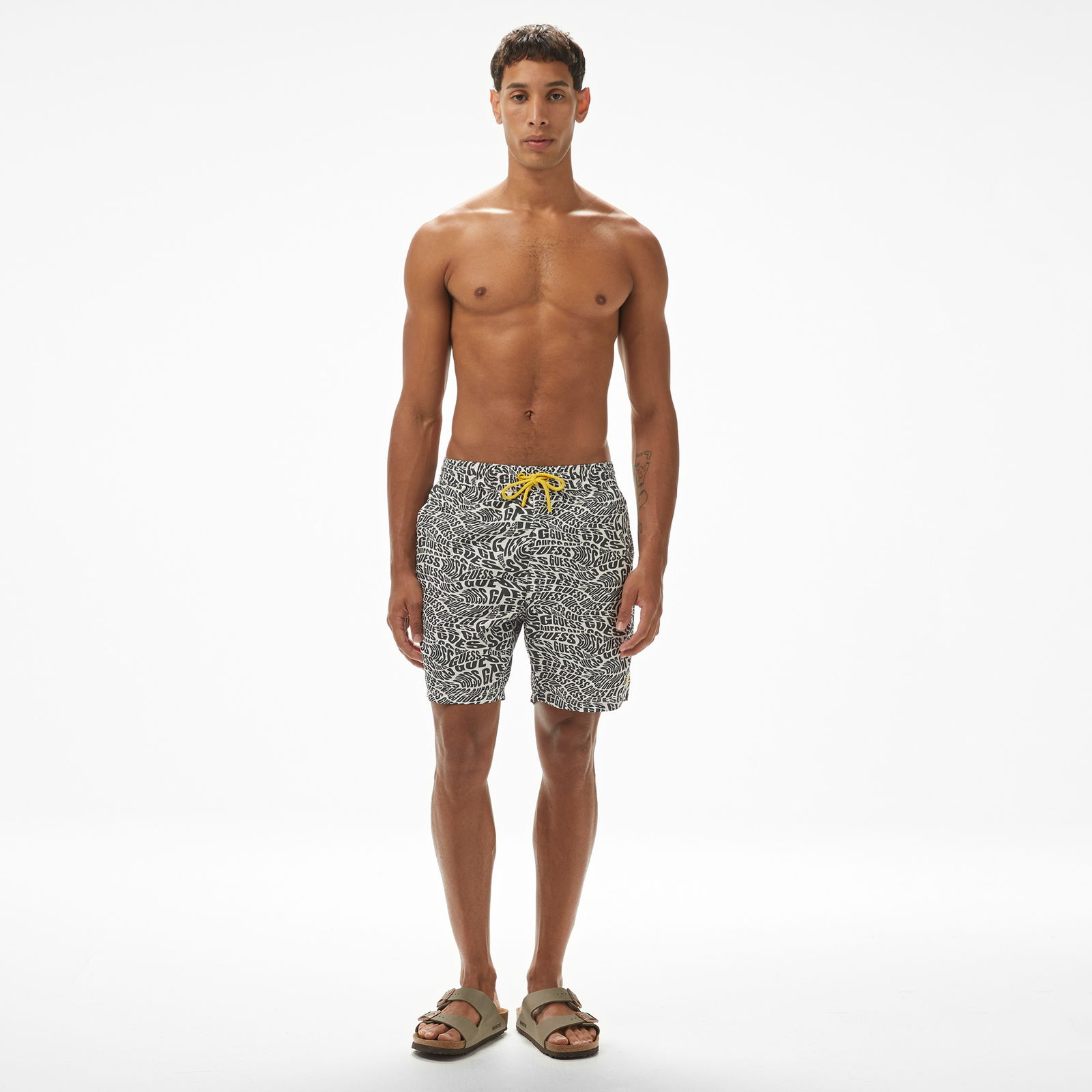 Guess Swimtrunk Medium Dis Peach Twill 115 Erkek Siyah Deniz Şortu