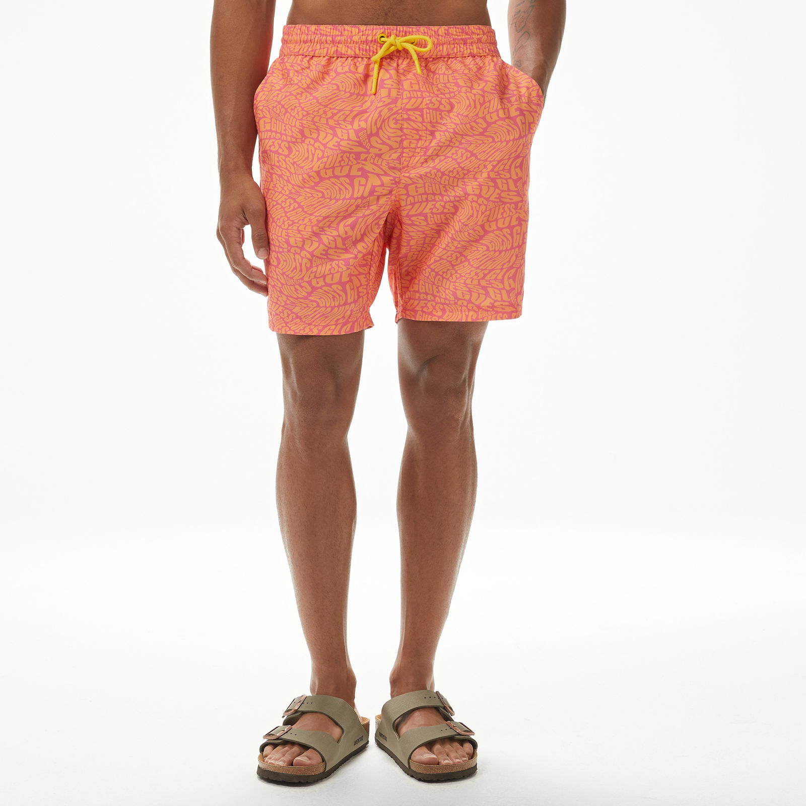 Guess Swimtrunk Medium Dis Peach Twill 115 Erkek Turuncu Deniz Şortu