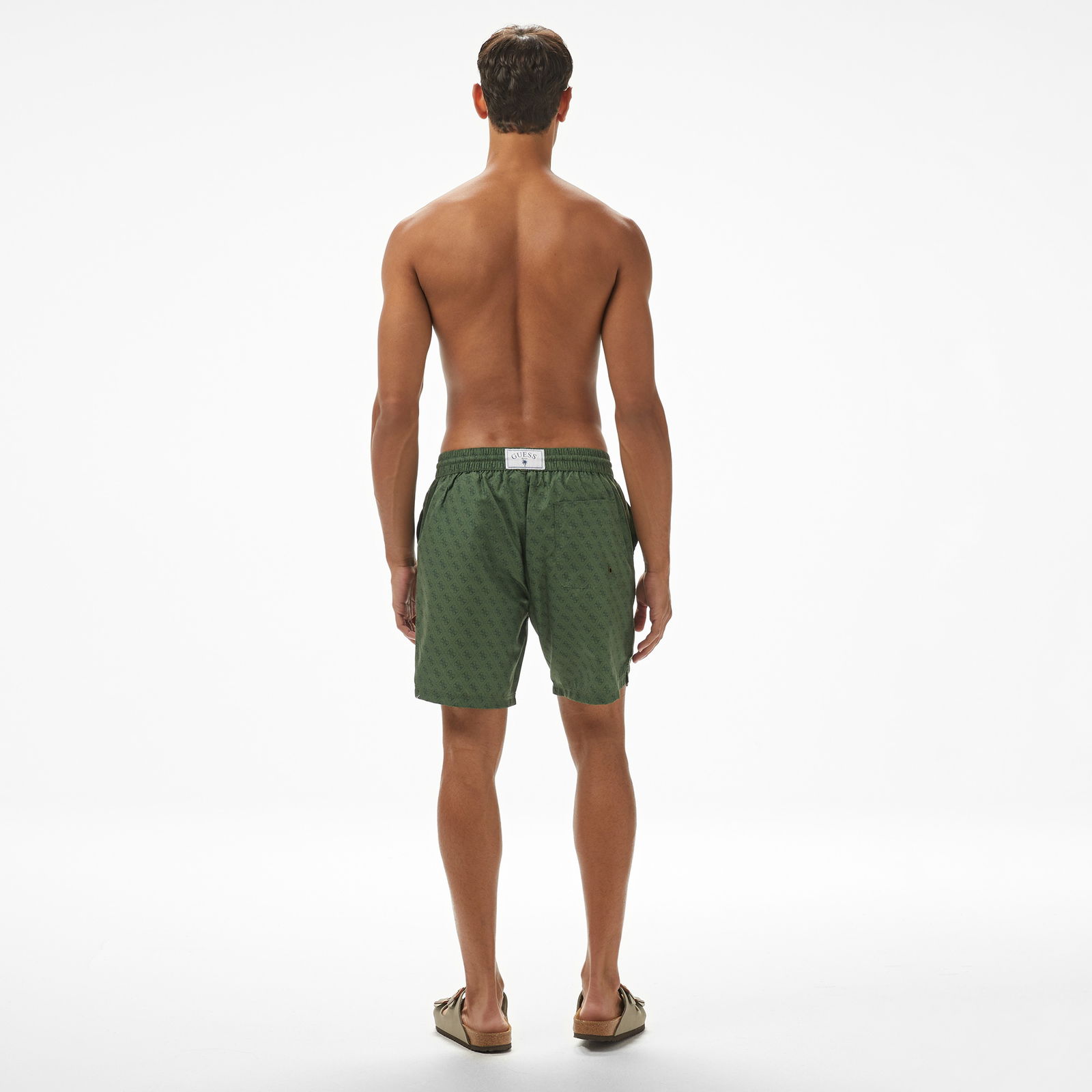 Guess Swimtrunk Medium Emb Peach Twill 115 Erkek Yeşil Deniz Şortu