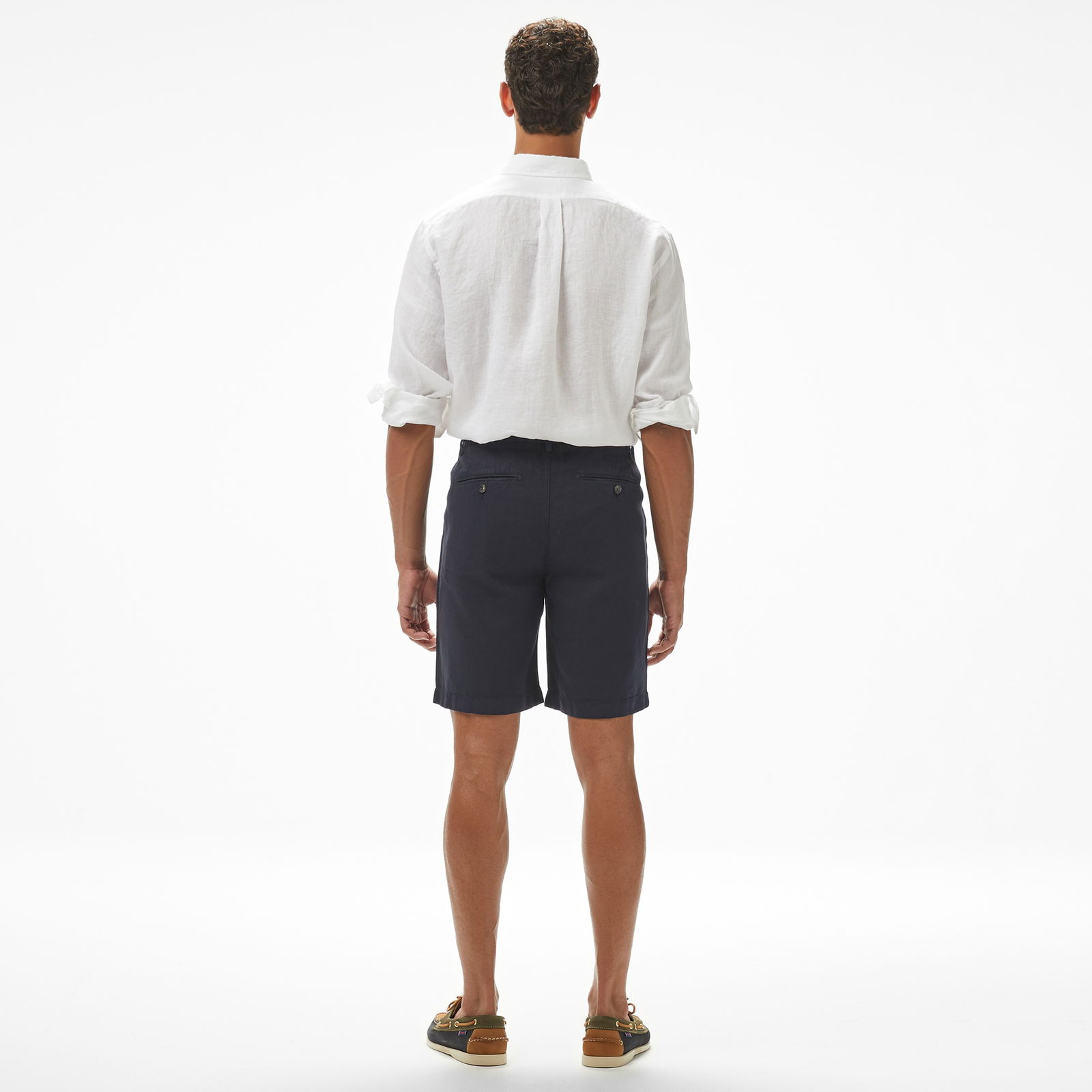 Brooks Brothers Pamuk Karışımlı Keten Erkek Lacivert Şort