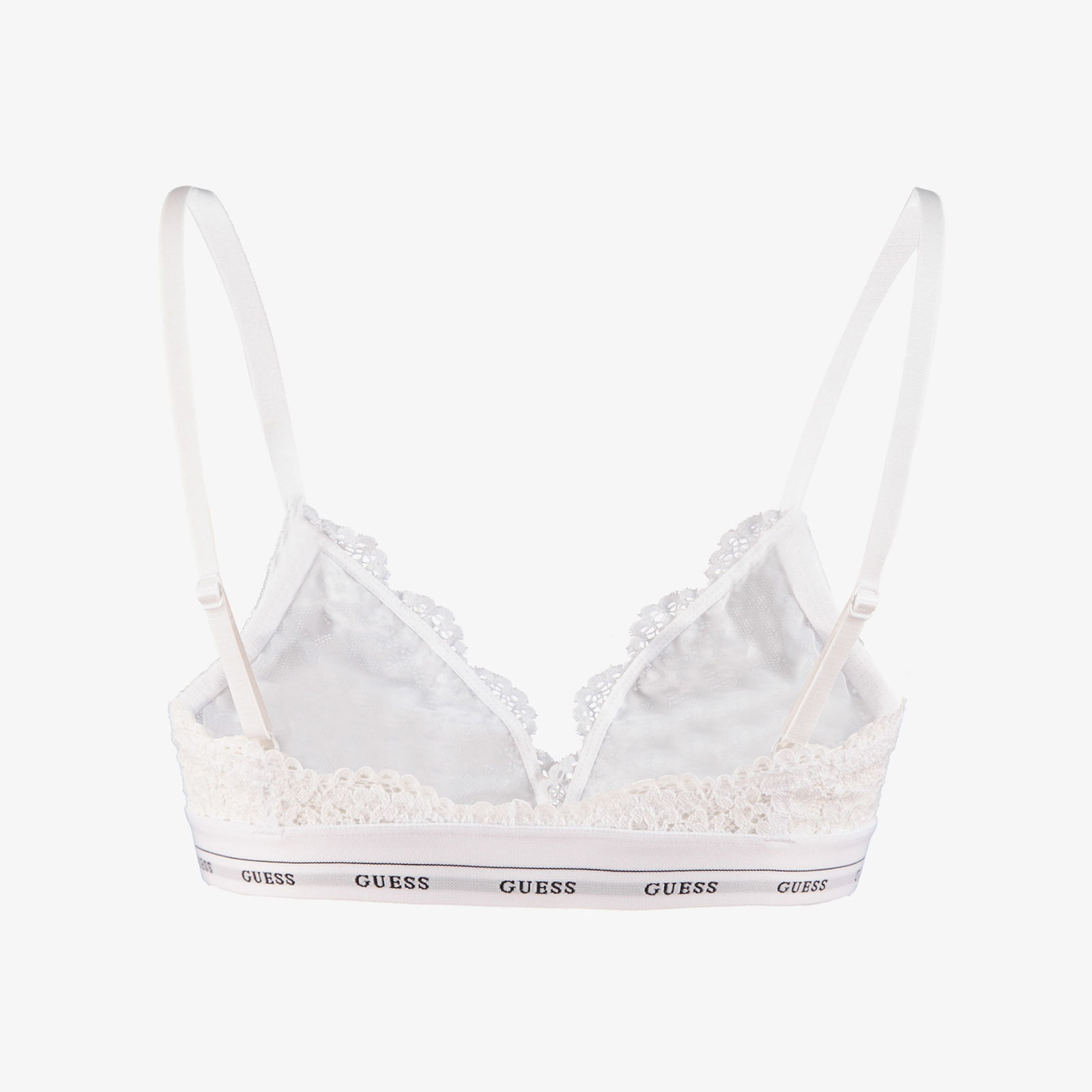 Guess Jane Triangle  Flowery Lace Band Solid Kadın Beyaz Sütyen