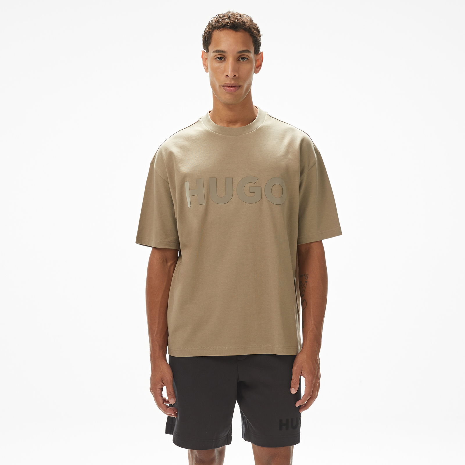 Hugo Dinkee Erkek Kahverengi T-Shirt