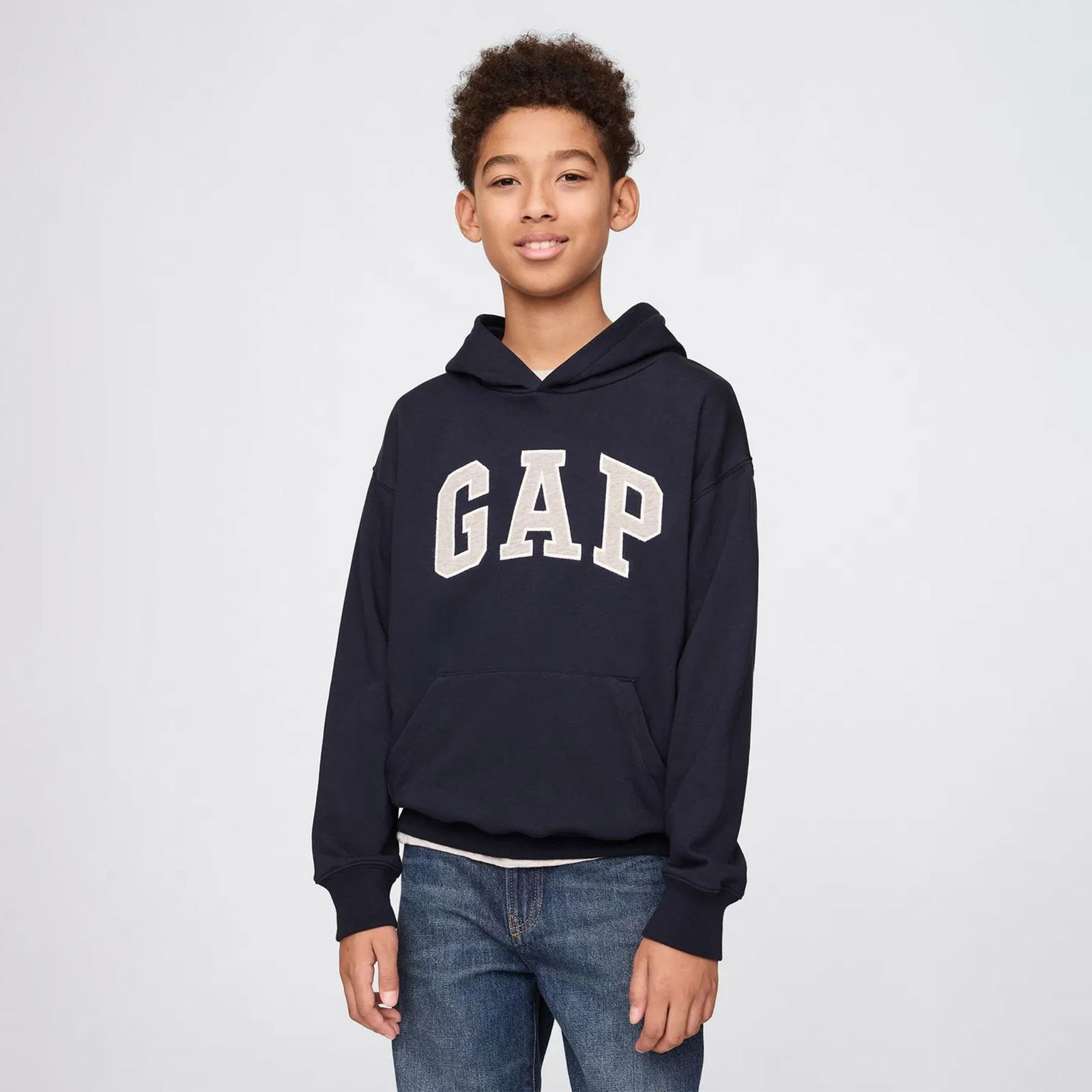 Gap V-Bas Relaxed Fit Çocuk Lacivert Sweatshirt