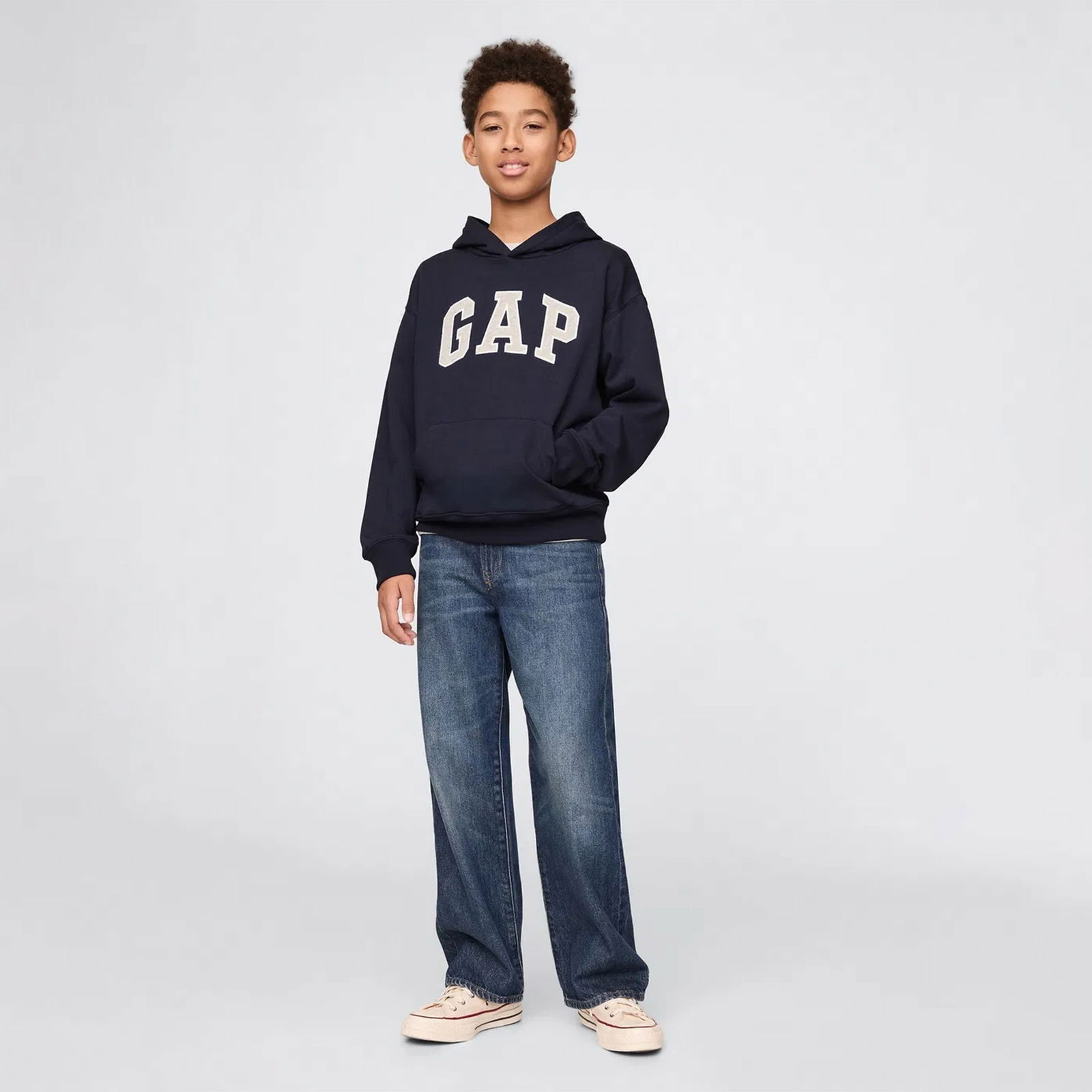 Gap V-Bas Relaxed Fit Çocuk Lacivert Sweatshirt