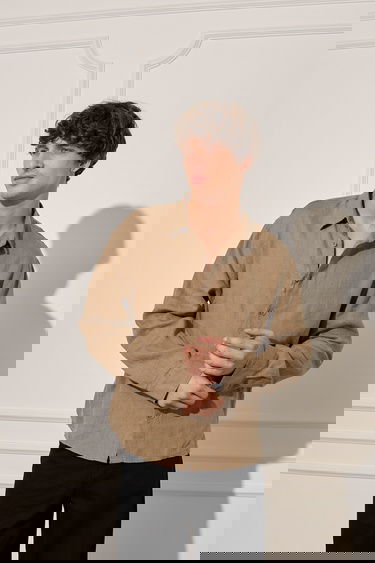  %100 Keten Oversize Gömlek
