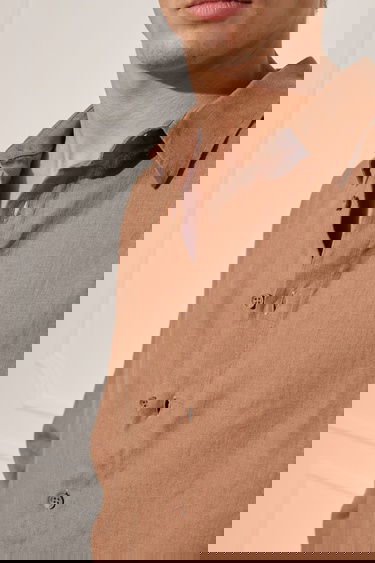  %100 Keten Oversize Gömlek