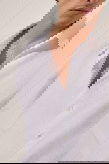  %100 Keten Oversize Gömlek
