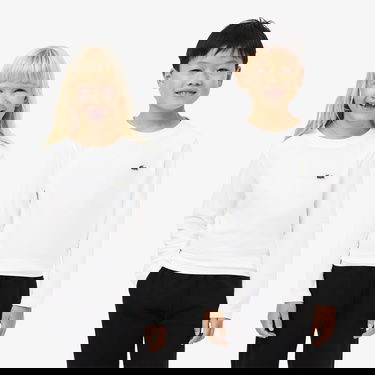  Lacoste Çocuk Uzun Kollu Bisiklet Yaka Beyaz T-Shirt