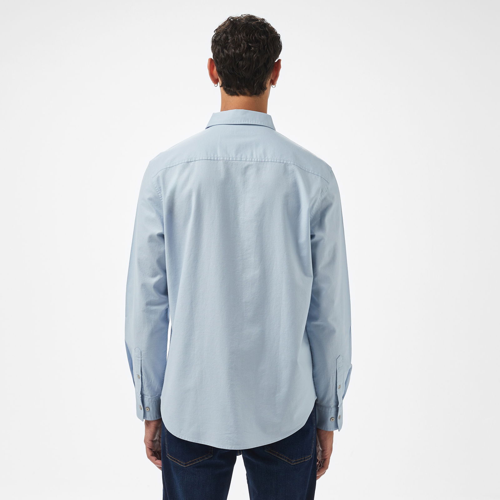 Calvin Klein Ls Solid Oxford Classic Erkek Gri Gömlek