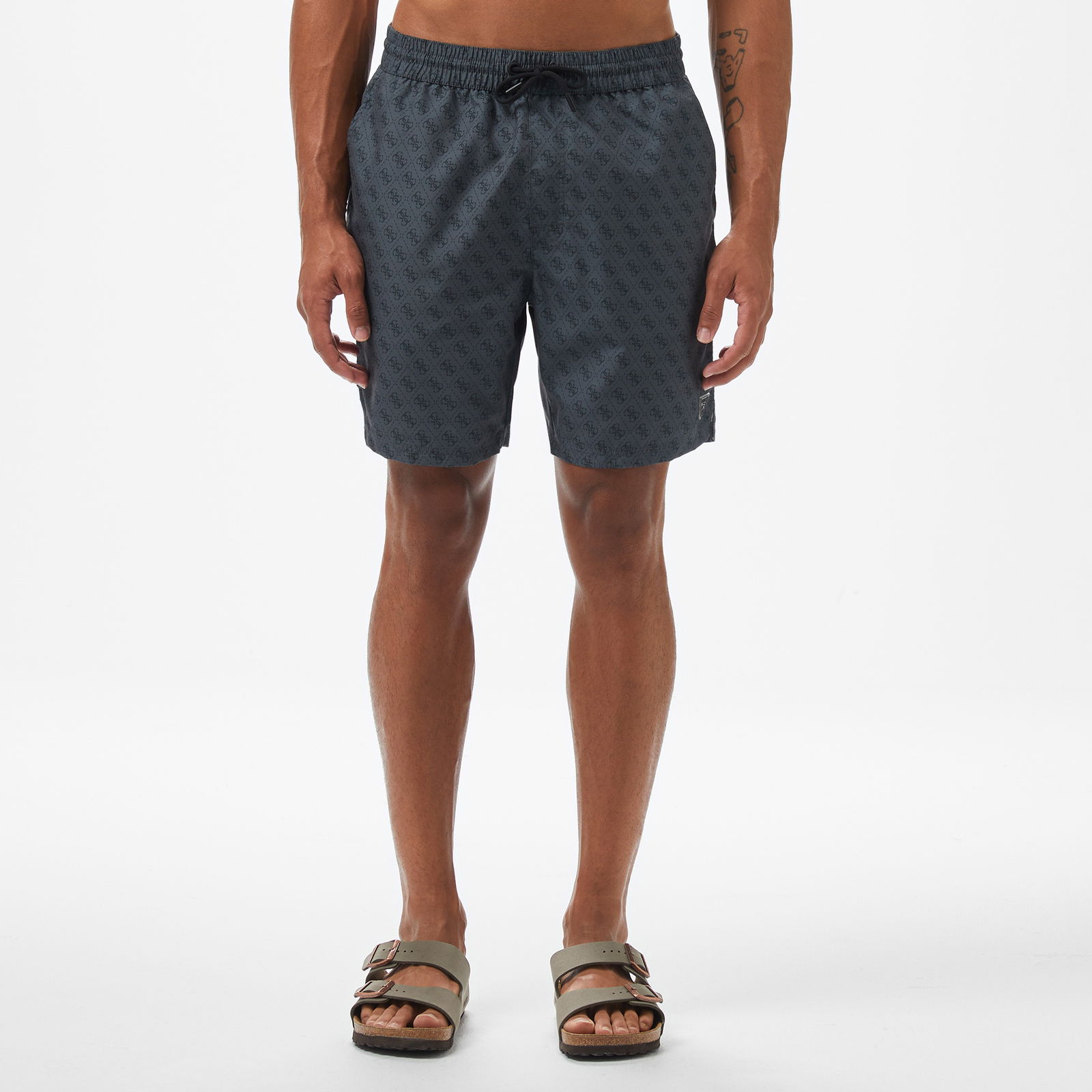 Guess Swimtrunk Medium Emb Peach Twill 115 Erkek Siyah Deniz Şortu