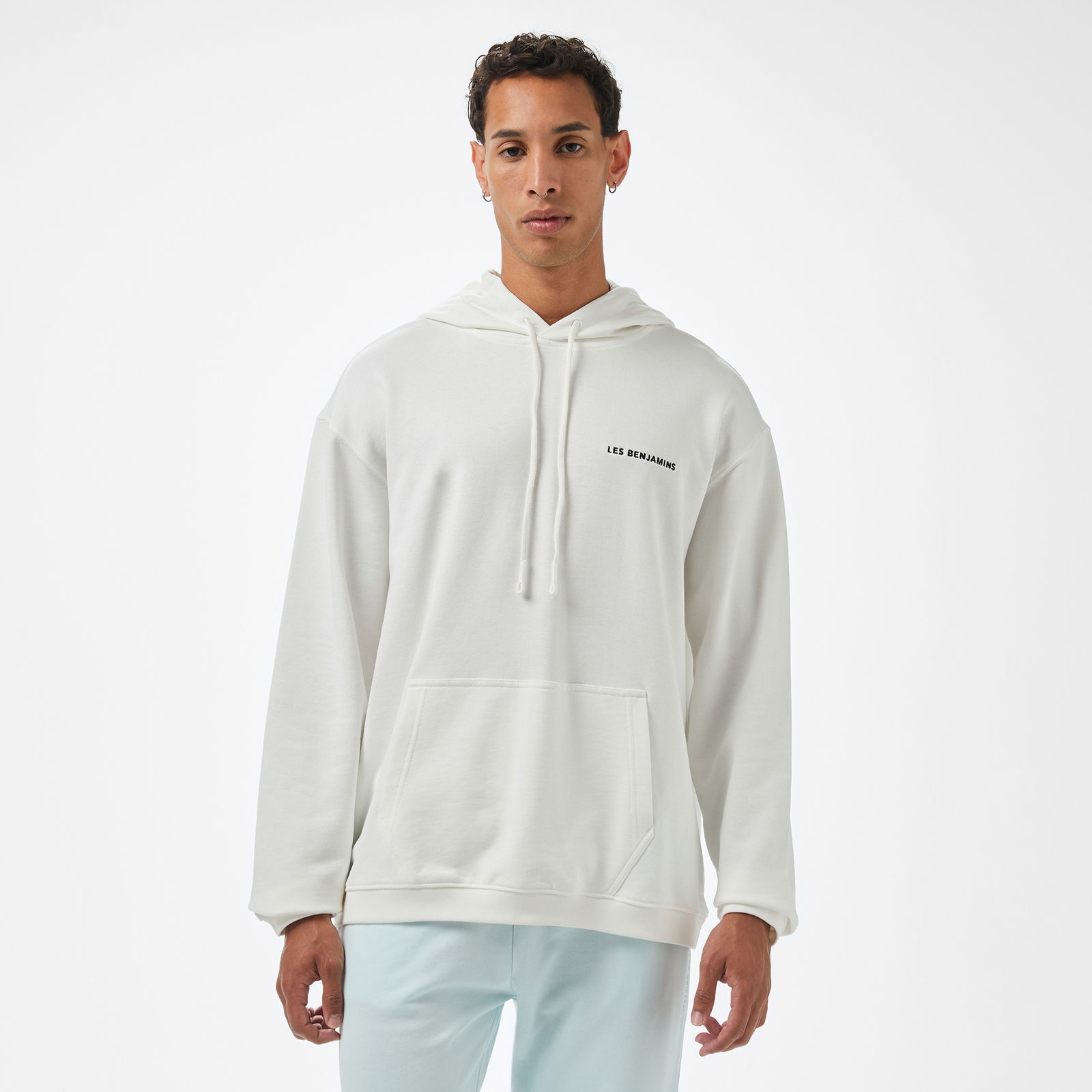 Les Benjamins 306 Erkek Beyaz Hoodie