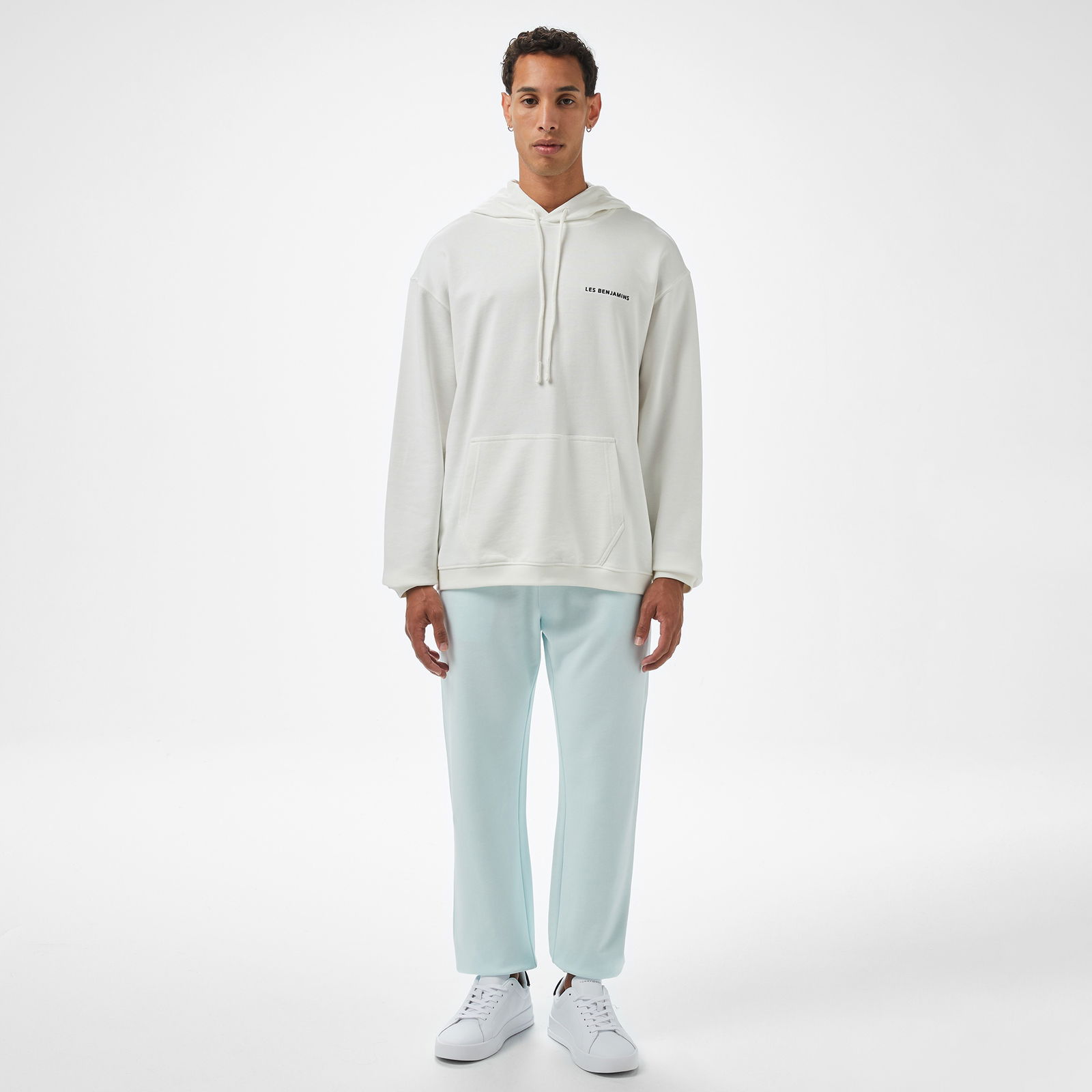 Les Benjamins 306 Erkek Beyaz Hoodie