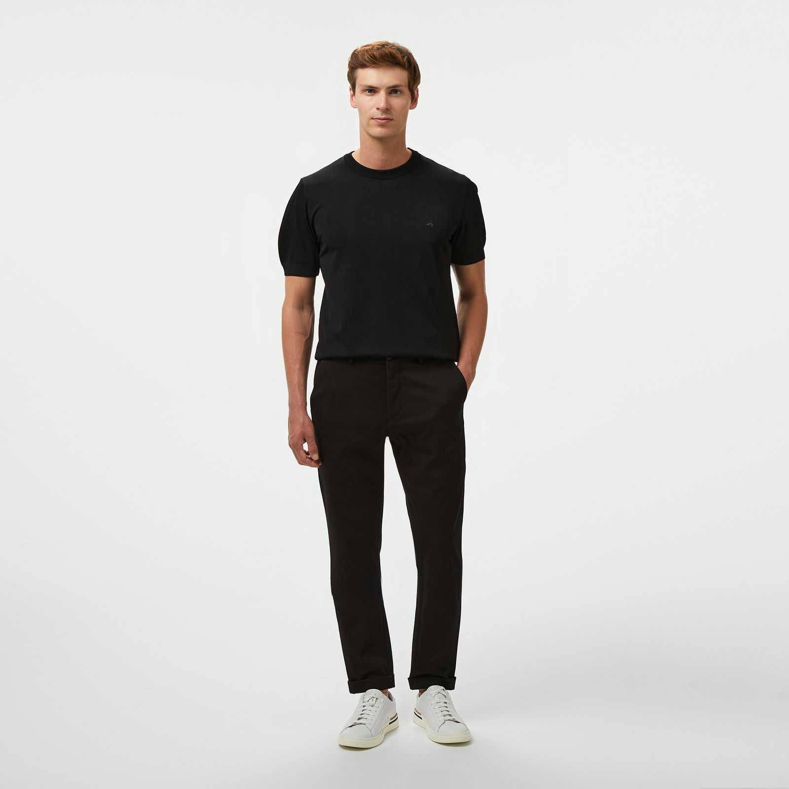 Brooks Brothers Yan Beli Lastikli Duble Paça Erkek Siyah Pantolon