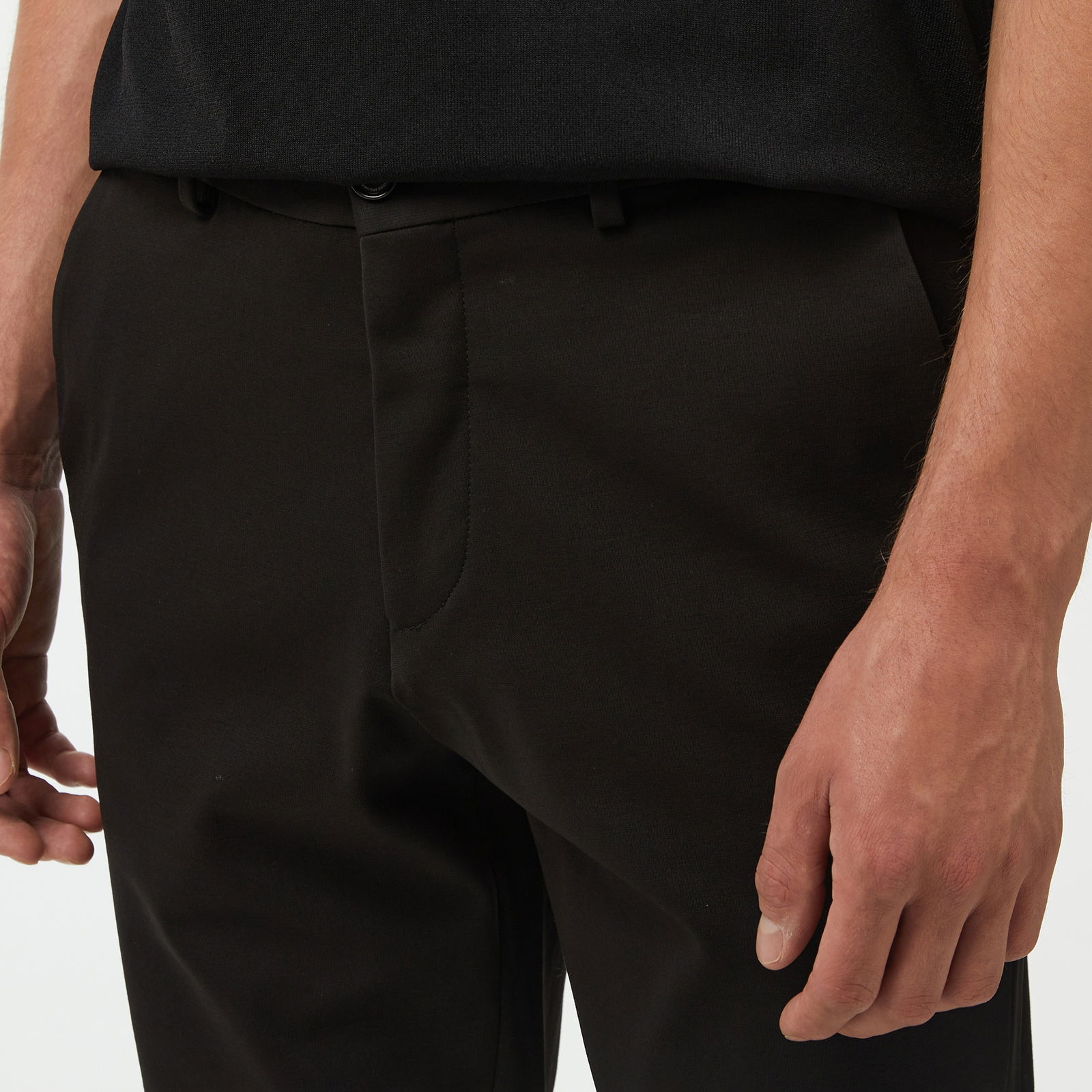 Brooks Brothers Yan Beli Lastikli Duble Paça Erkek Siyah Pantolon